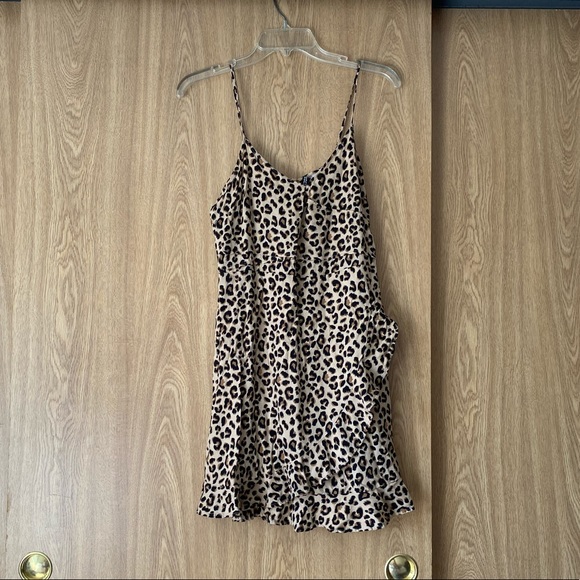 Mini Leopard Wrap Dress - Picture 2 of 4